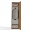 ATARA - Armoire entrée avec grand miroir - 180x50x35 cm - Deux étagères + porte-cintres à intérieur