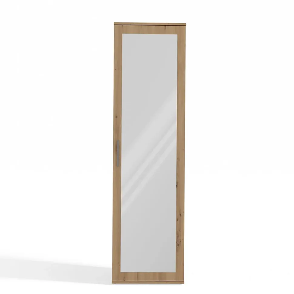ATARA - Armoire entrée avec grand miroir - 180x50x35 cm - Deux étagères + porte-cintres à intérieur