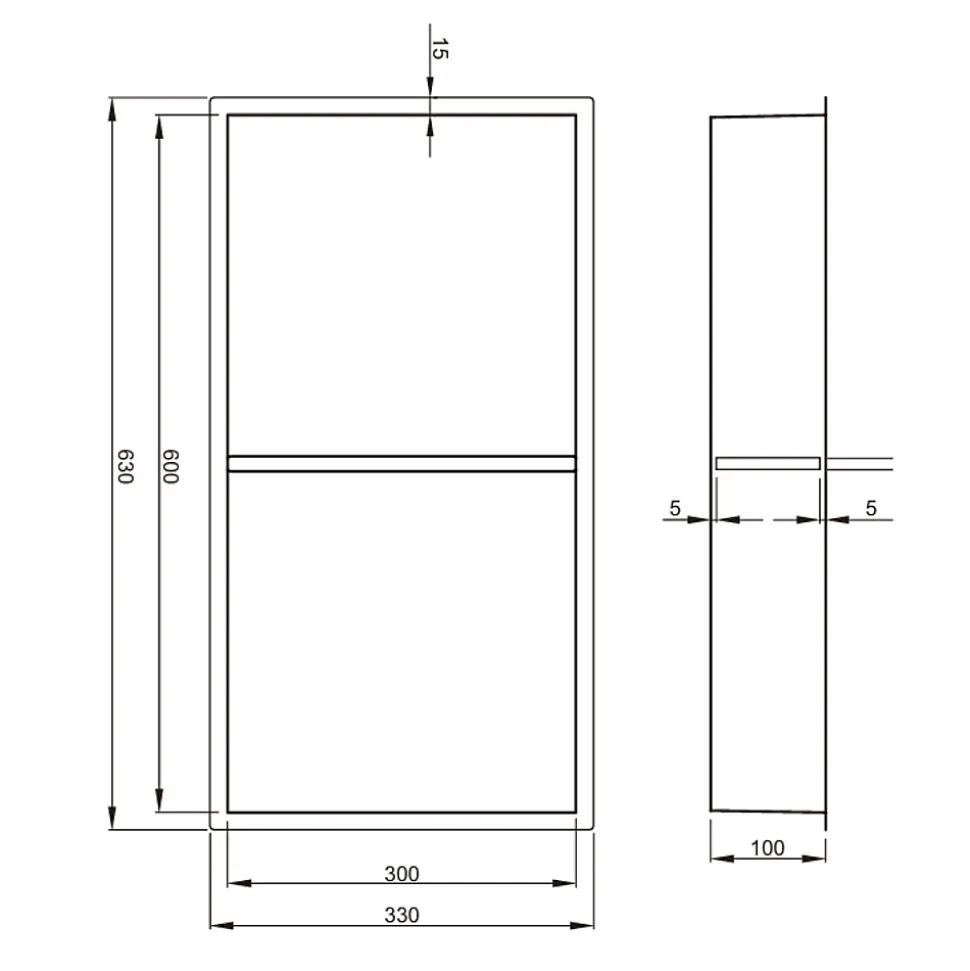 Aurum Niche de Douche à encastrer, Acier Inoxydable 304, 2 étagères, 60x30x10cm, Cuivre brossé PVD (SATAURN6030SBRG)