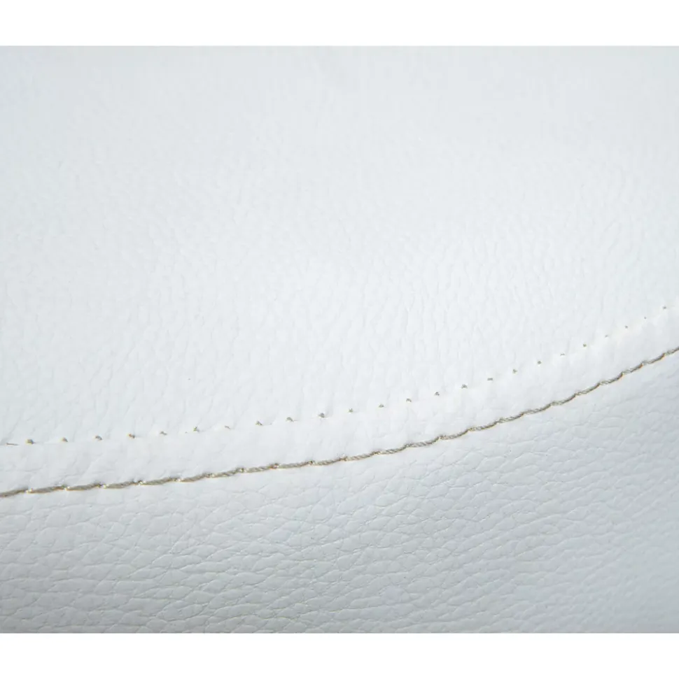 AZURE - Tabouret Pivotant sur Roulettes Simili Blanc