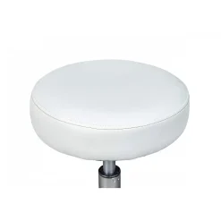 AZURE - Tabouret Pivotant sur Roulettes Simili Blanc