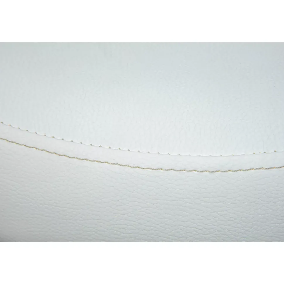 AZURE - Tabouret Pivotant sur Roulettes Simili Blanc