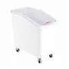 Bac à ingrédients 100 L + couvercle + 4 roues - chape acier