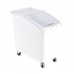 Bac à ingrédients 100 L + couvercle + 4 roues - chape acier
