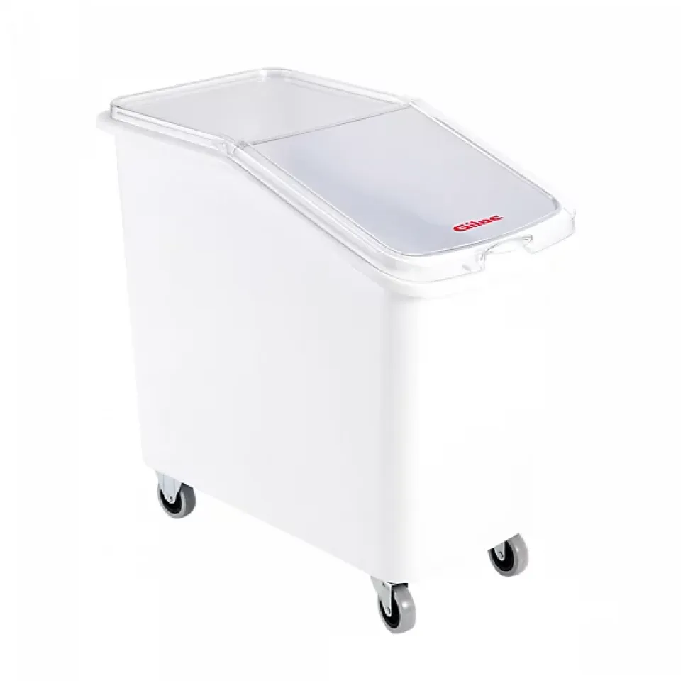 Bac à ingrédients 100 L + couvercle + 4 roues - chape acier