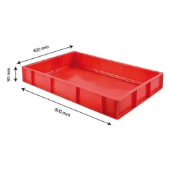 Bac à pâtons 600 x 400 x 90 mm 15 L - rouge