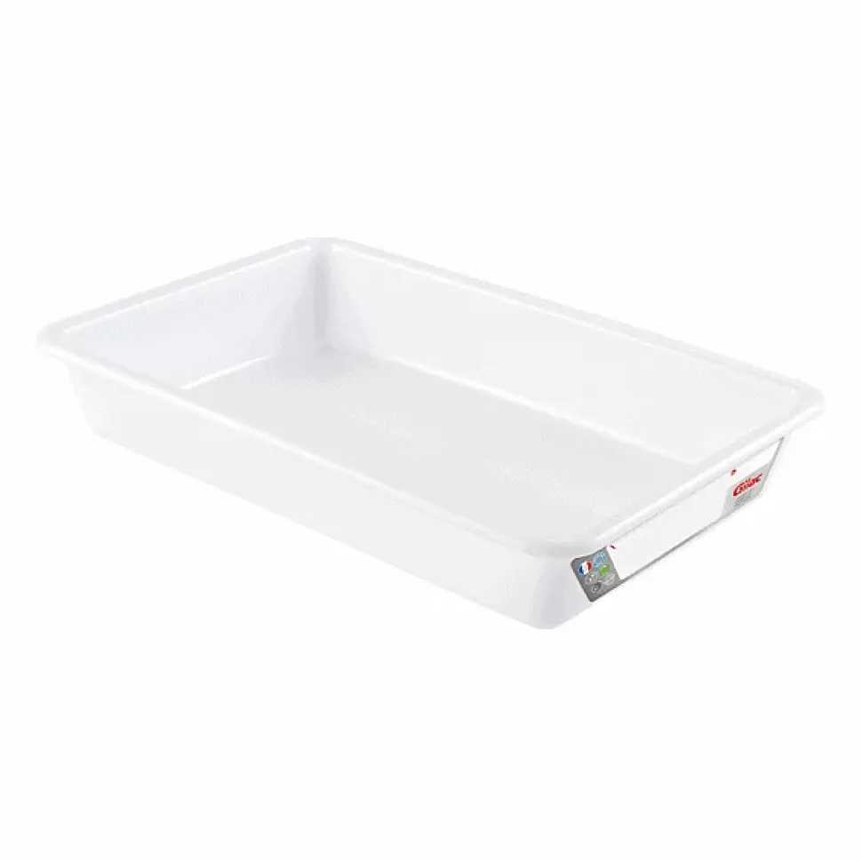 Bac alimentaire plat traçabilité HACCP 5 litres - Blanc
