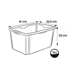 Bac de rangement 24 litres transparent emil Keeeper
