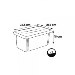 Bac de rangement 7 litres emil Keeeper - Transparent
