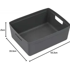 Bac de rangement avec poignées 20 litres - Gris Foncé