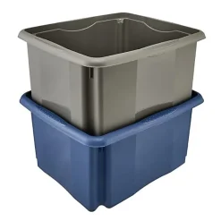 Bac de rangement bleu en plastique recyclé 24 litres
