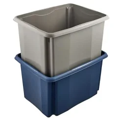 Bac de rangement bleu en plastique recyclé 30 litres