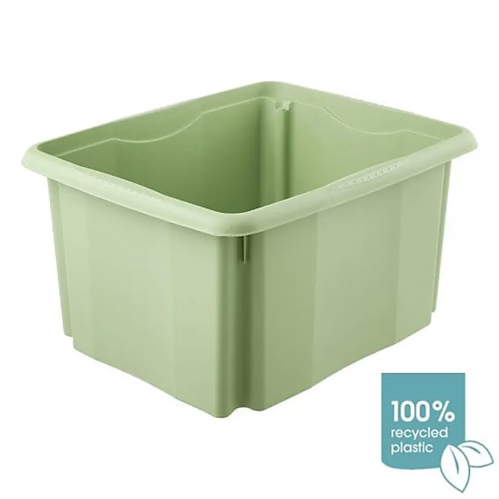 Bac de rangement en plastique recyclé 24 litres - Vert
