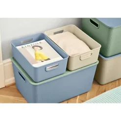 Bac de rangement en plastique recyclé élégant Taille M - Vert