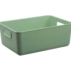 Bac de rangement en plastique recyclé élégant Taille M - Vert
