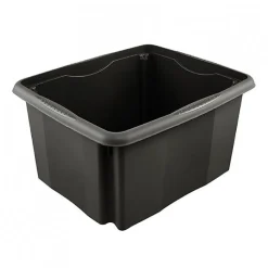 Bac de rangement en plastique recyclé 24 litres - Gris Foncé