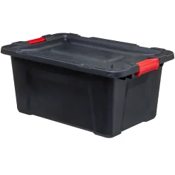 Bac de rangement en plastique noir Store N' Lock 55 L