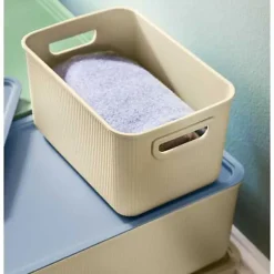 Bac de rangement en plastique élégant Taille S - Beige