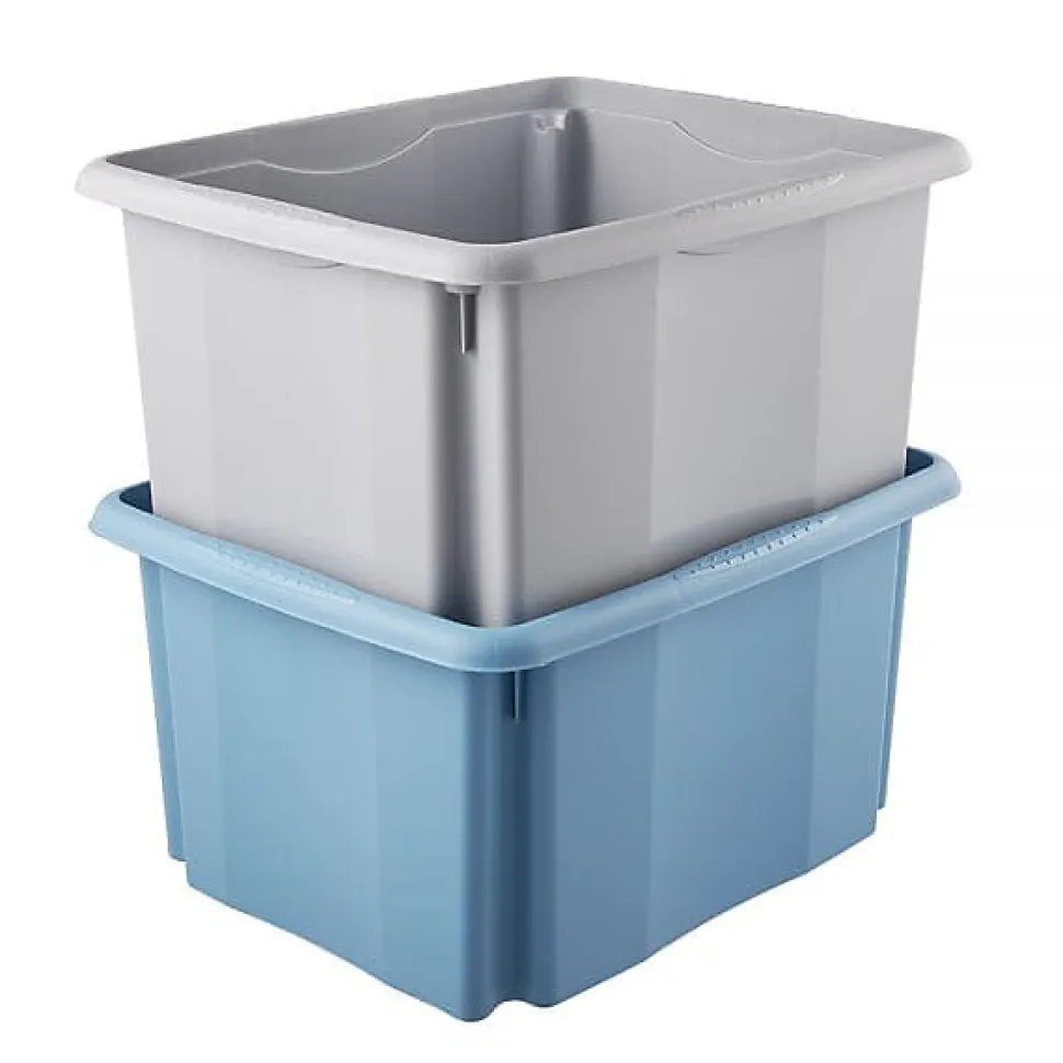 Bac de rangement en plastique recyclé 24 litres - Bleu