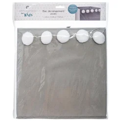 Bac de rangement enfant pompons - gris - Atmosphera