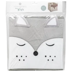 Bac de rangement enfant Renard - velours - gris - Atmosphera
