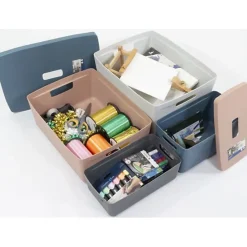 Bac de Rangement moderne avec poignées 5 litres - Bleu