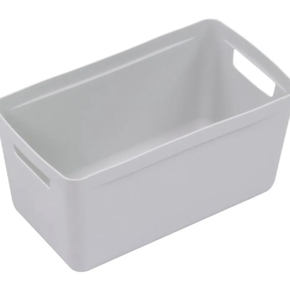 Bac de Rangement moderne avec poignées 5 litres - Gris Clair