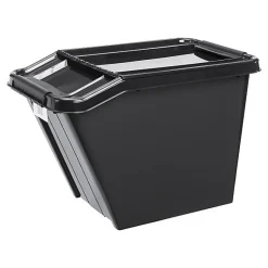 Bac de rangement noir 58 litres avec Couvercle Incliné