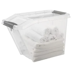 Bac de rangement transparent avec Couvercle Incliné 58 litres