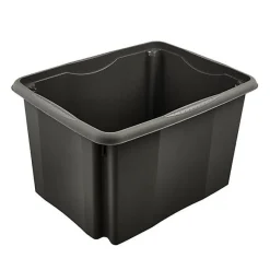 Bac empilable en plastique recyclé 30 litres - Noir