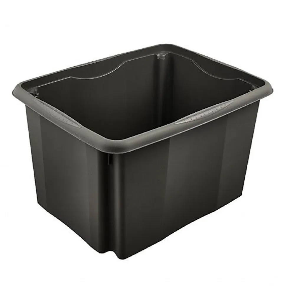 Bac empilable en plastique recyclé 30 litres - Noir