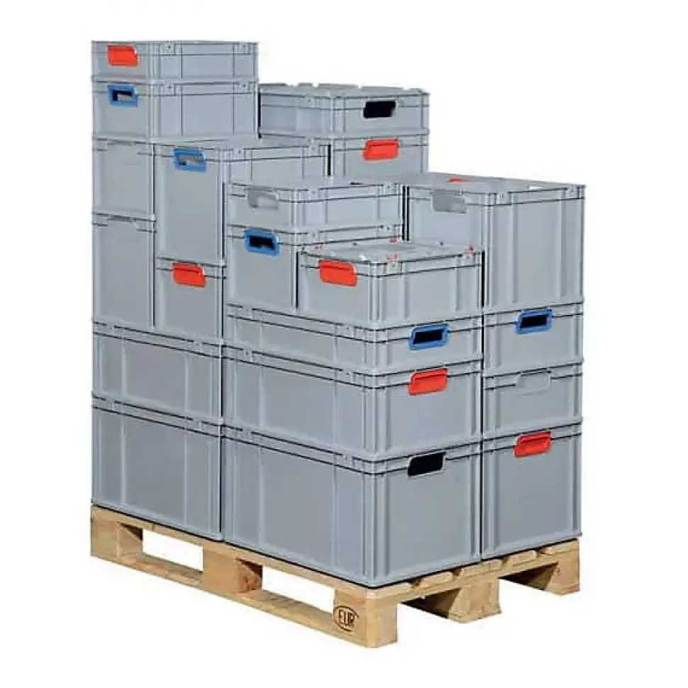 Bac Gerbable Norme Europe 417 EuroBox gris rouge Allit