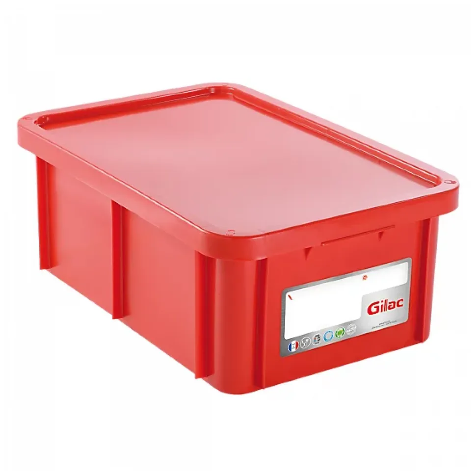 Bac HACCP 35 L rectangulaire + couvercle - rouge