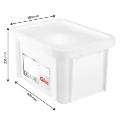 Bac HACCP 15 L rectangulaire + couvercle - blanc