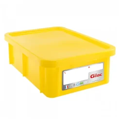 Bac HACCP 25 L rectangulaire + couvercle - jaune