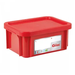 Bac HACCP 12 L rectangulaire + couvercle - rouge