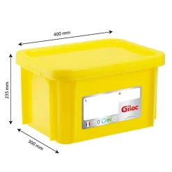 Bac HACCP 15 L rectangulaire + couvercle - jaune