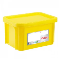 Bac HACCP 15 L rectangulaire + couvercle - jaune