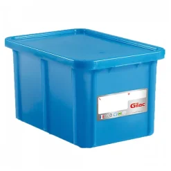 Bac HACCP 55 L rectangulaire + couvercle - bleu