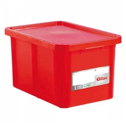 Bac HACCP 55 L rectangulaire + couvercle - rouge