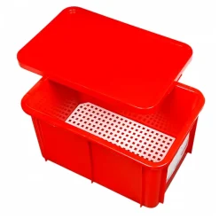 Bac HACCP 55 L rectangulaire + couvercle - rouge
