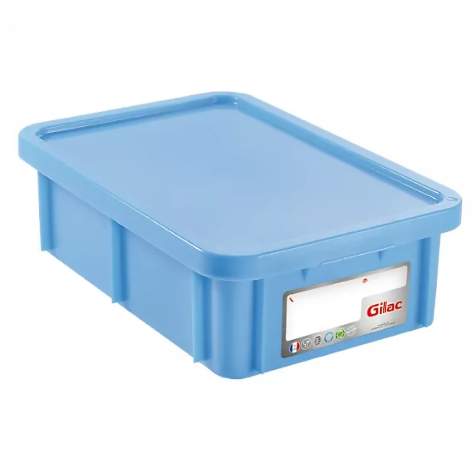 Bac HACCP 25 L rectangulaire + couvercle - bleu