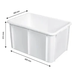 Bac Plastique Alimentaire 600x400x315 55 L blanc