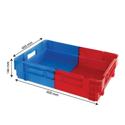 Bac plein empilable emboîtable 600x400 25 L bleu rouge