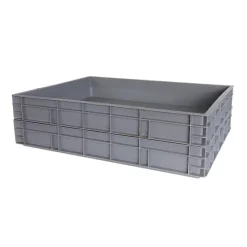 Bac renforcé empilable 800 x 600 x 130 mm - 45 L - gris