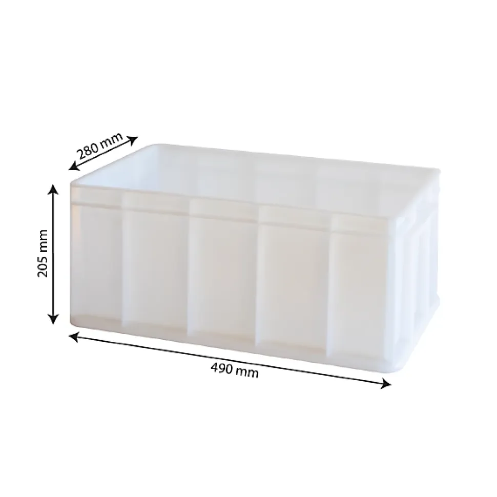 Bac renforcé empilable 490 x 280 x 205 mm - 20 L - blanc