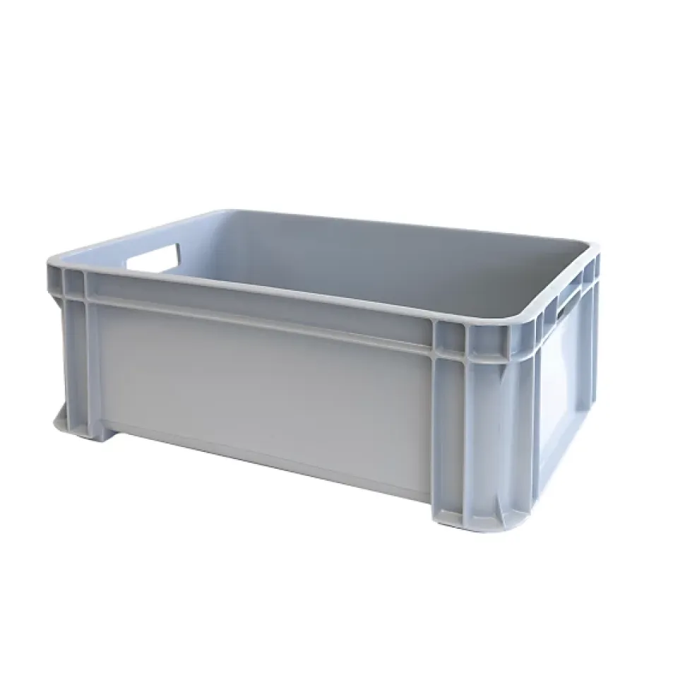 Bac renforcé empilable avec poignées 545 x 390 x 200 mm - 30 L - gris