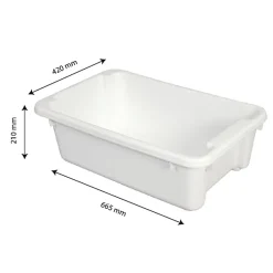 Bac renforcé rectangulaire empilable emboîtable 40 L - blanc