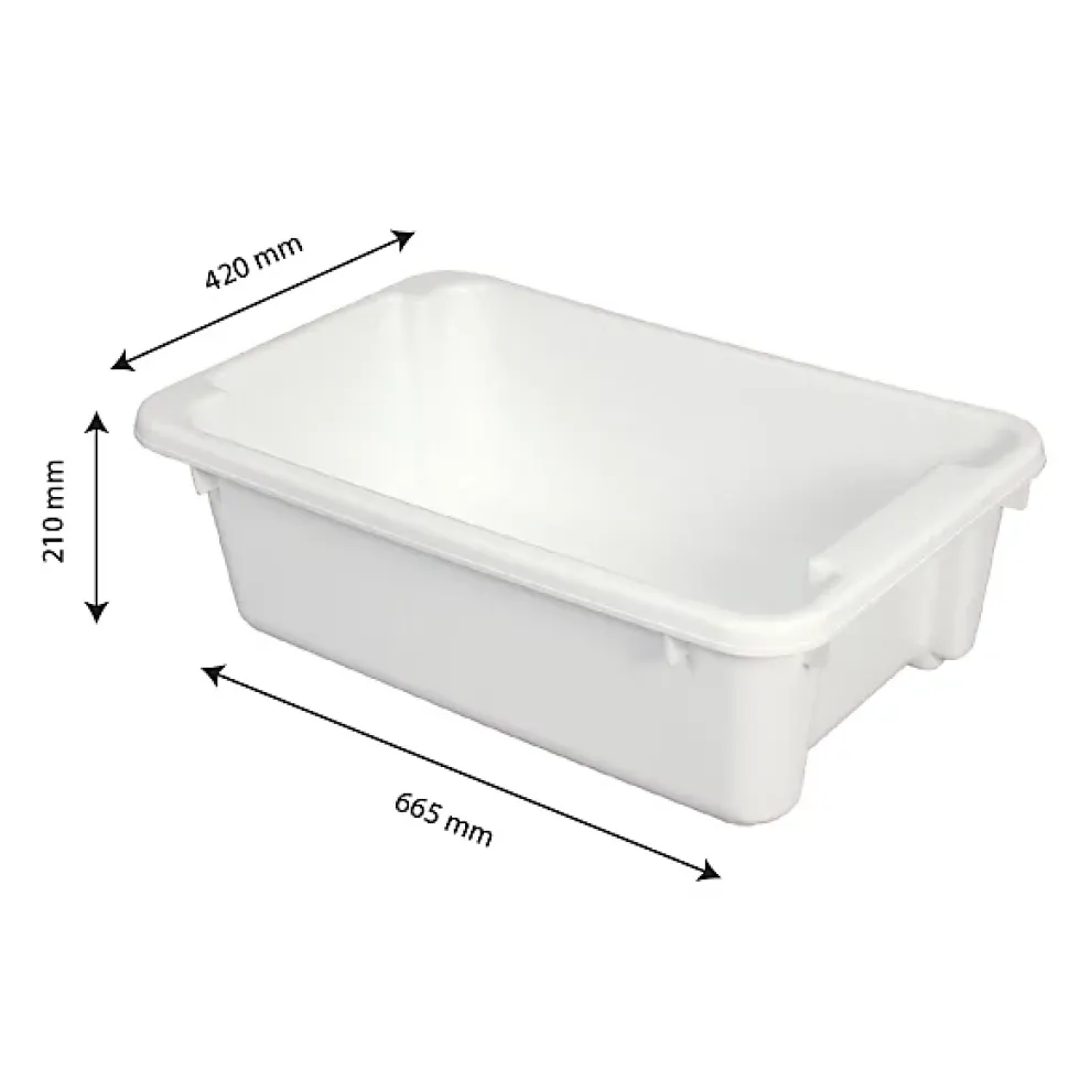 Bac renforcé rectangulaire empilable emboîtable 40 L - blanc