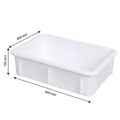 Bac renforcé rectangulaire 600x400x165 25 L blanc